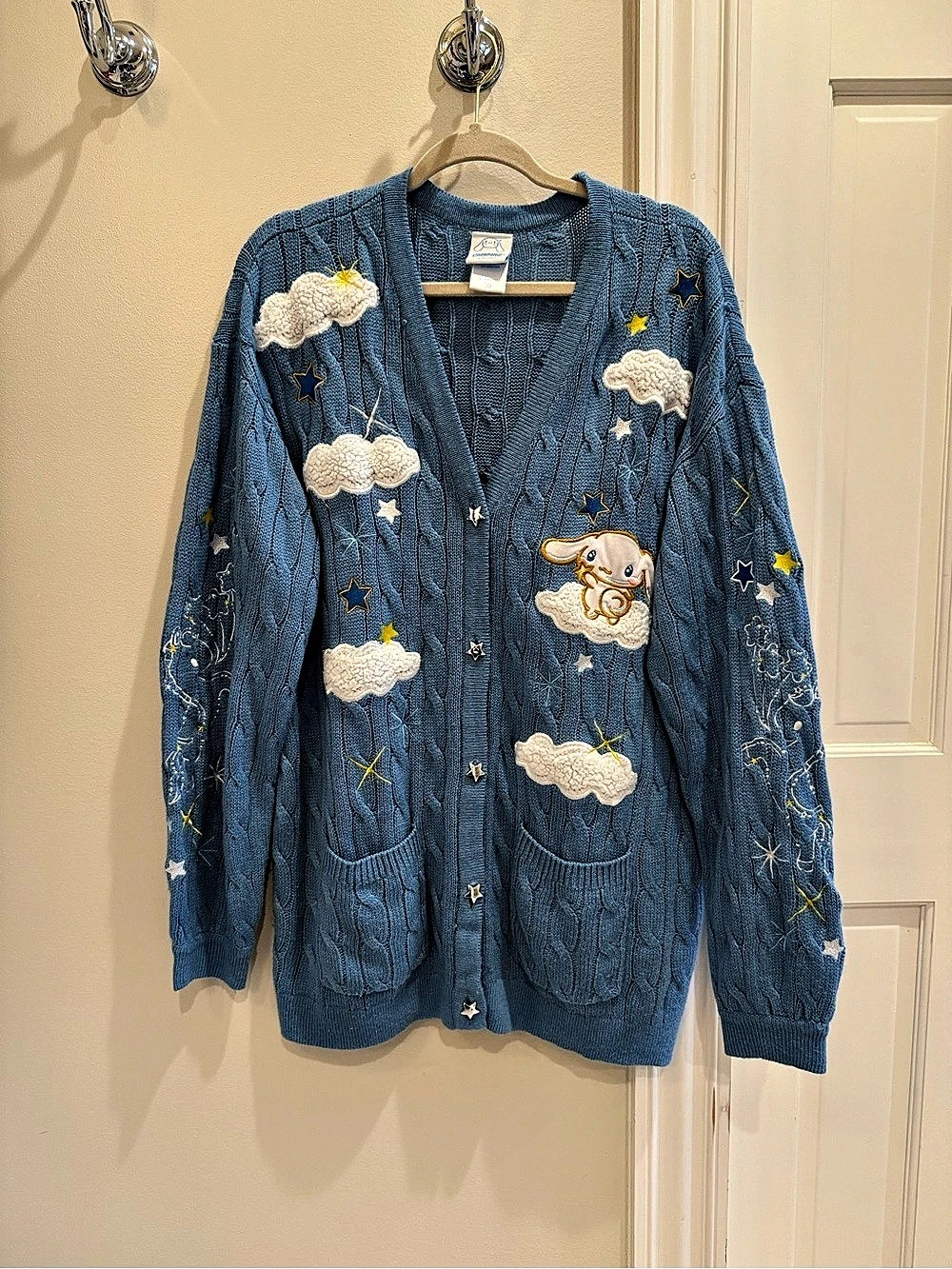Sanrio Cinnamoroll Cloud Cable Knit Women’s Cardigan Cloud Cable Knit Cardigan